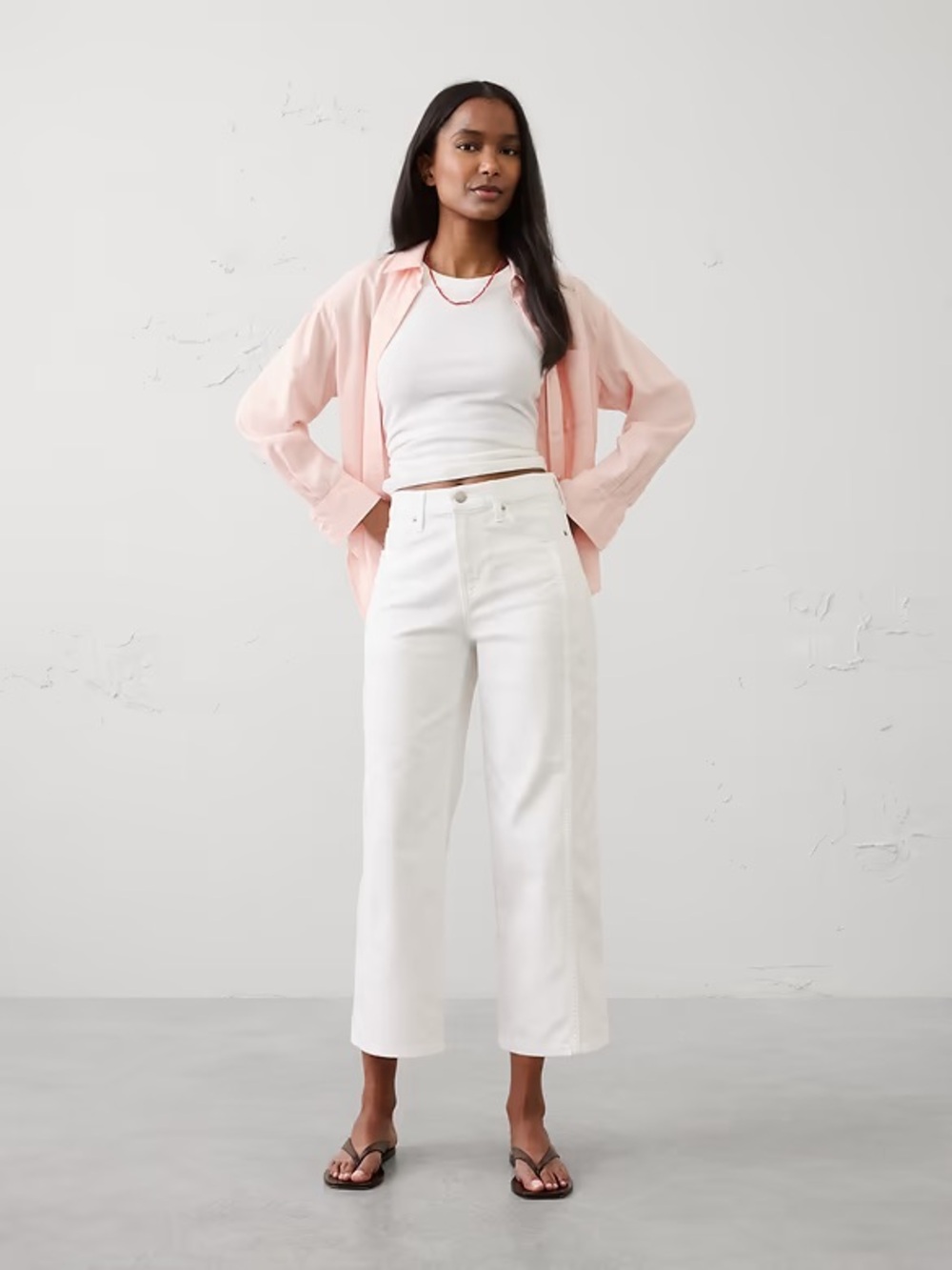 Banana Republic STRAIGHT-LEG HIGH-RISE PIECED CROPPED JEAN Size 26 Petite